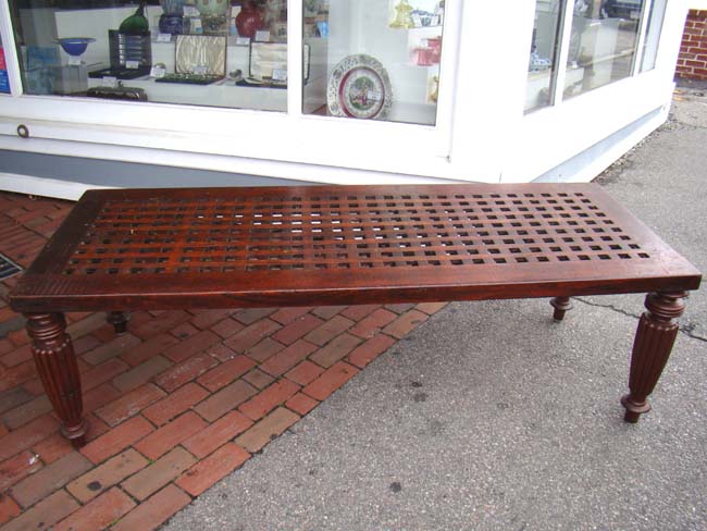A fine 19th century table or bench made from ship's deck grating circa 1840 — image 3